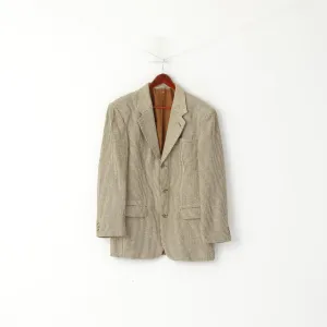 Berto Lucci Men 38 Blazer Vintage CreamWool Single Breasted Sholuder Pads Jacket