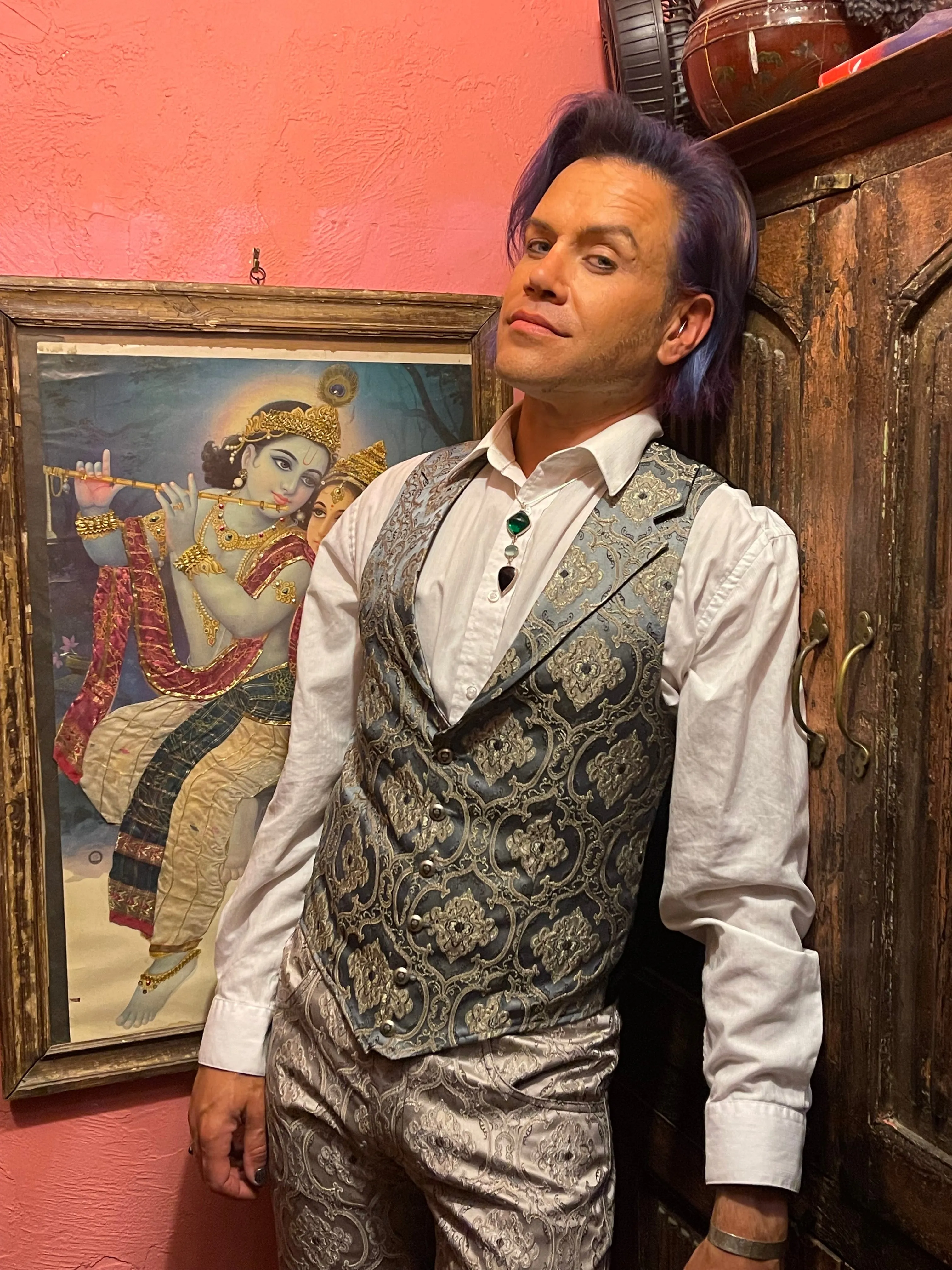 ARISTOCRAT VEST - Edwardian Brocade - Blue