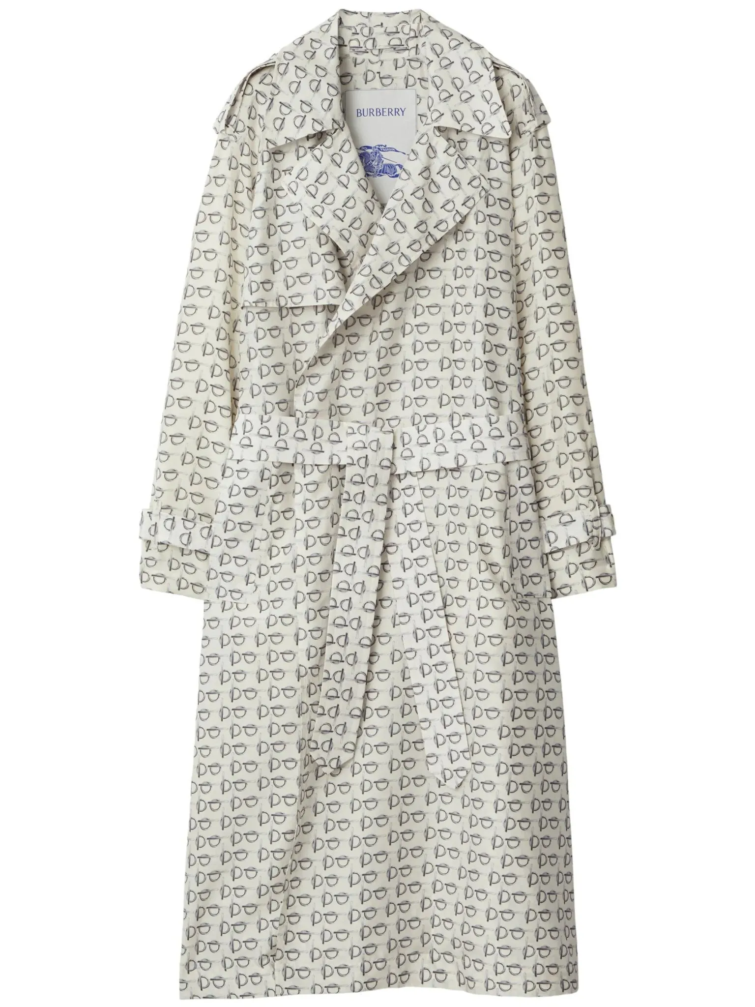 B-print silk trench coat