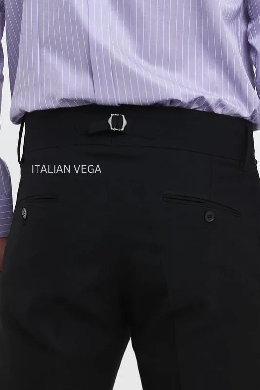 Black Double Buckle Formal Gurkha Pants by ITALIAN VEGA®