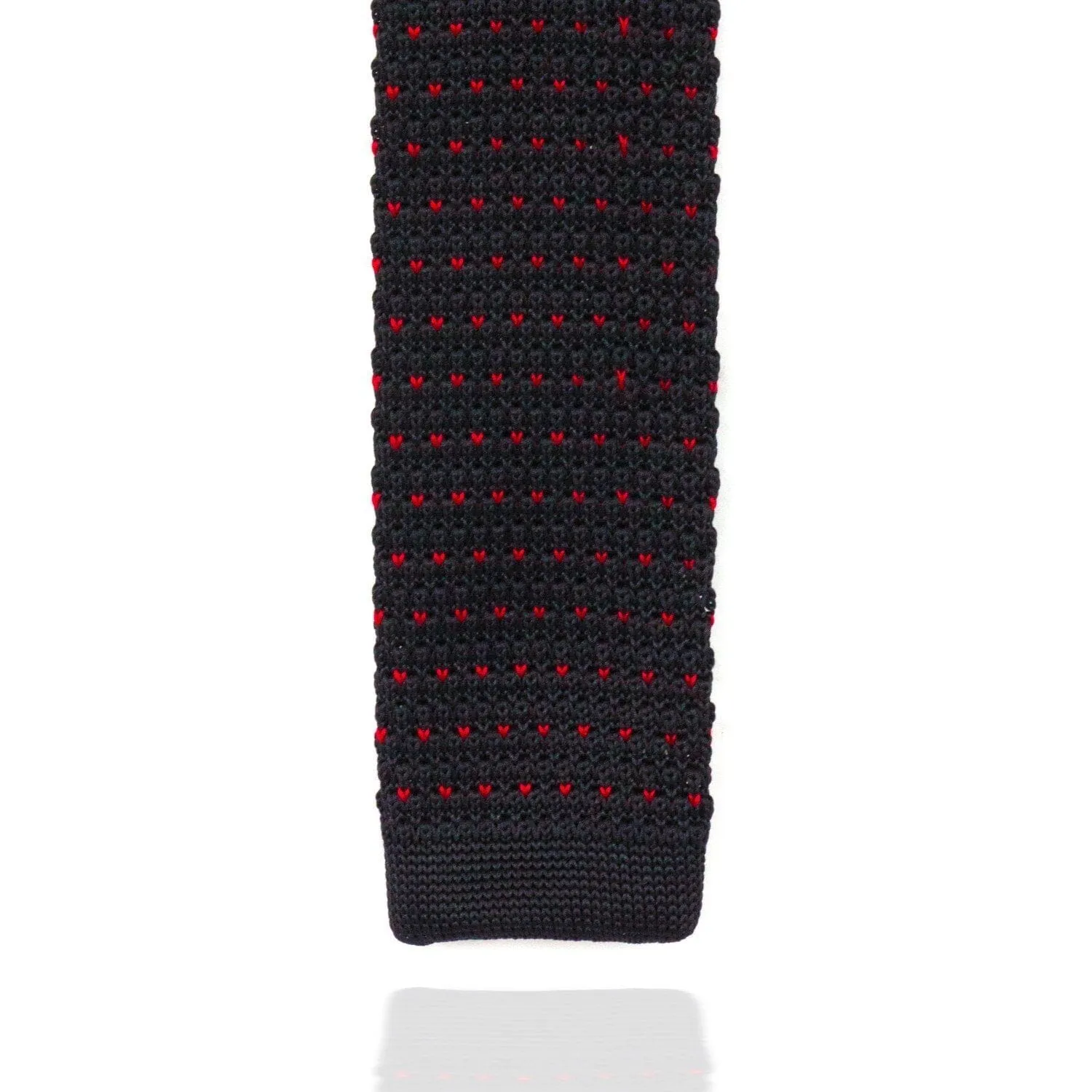 Black with Red Dot Knitted Tie