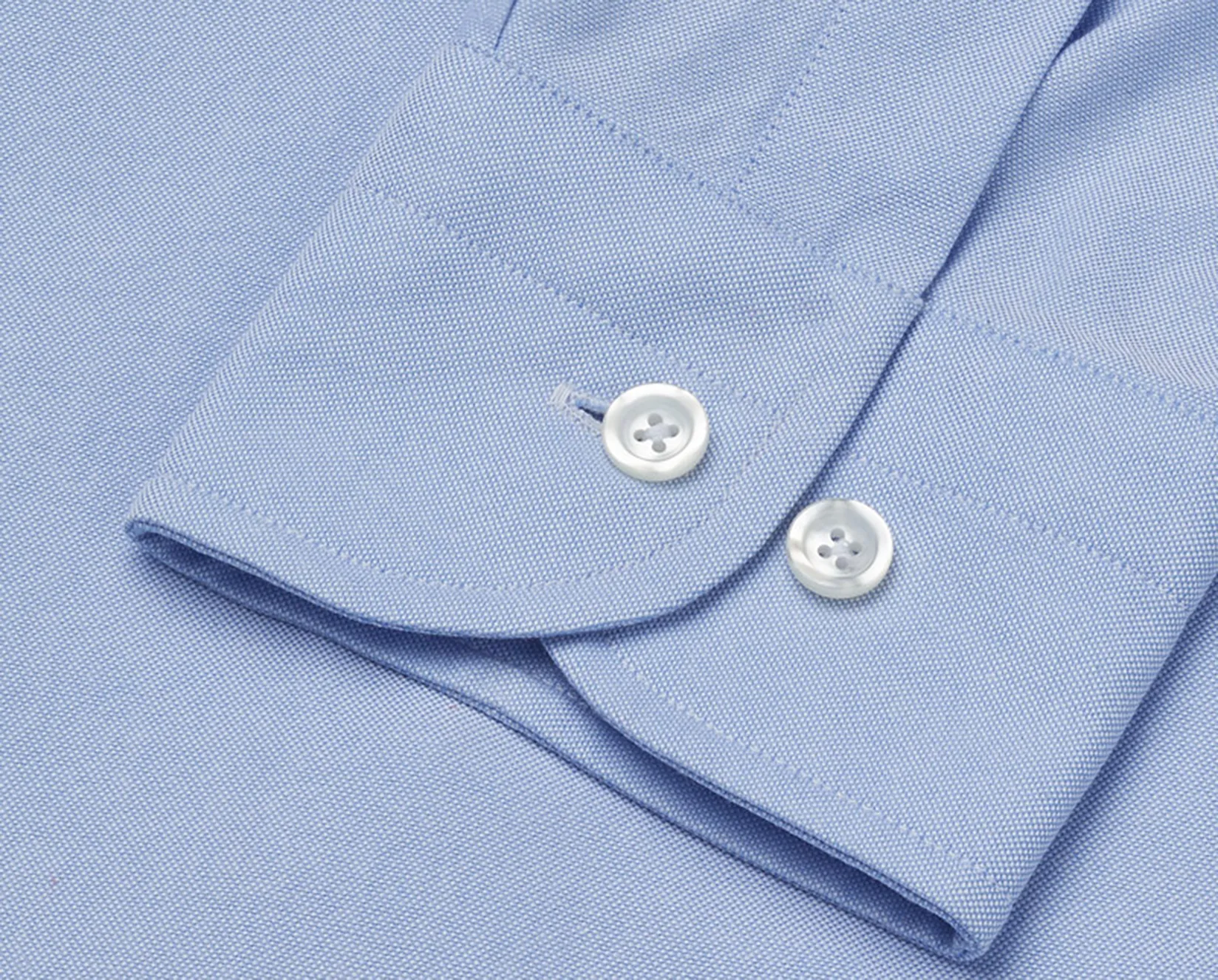 Blue Button Down Collar Tailored Fit Oxford Cotton Shirt