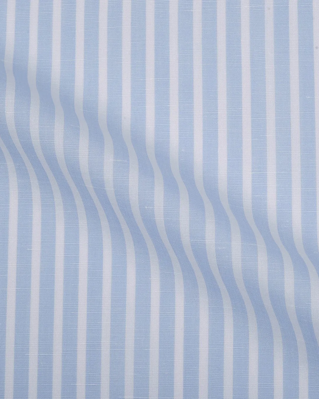 Brembana Sky Blue Slub Awaning stripes Shirt