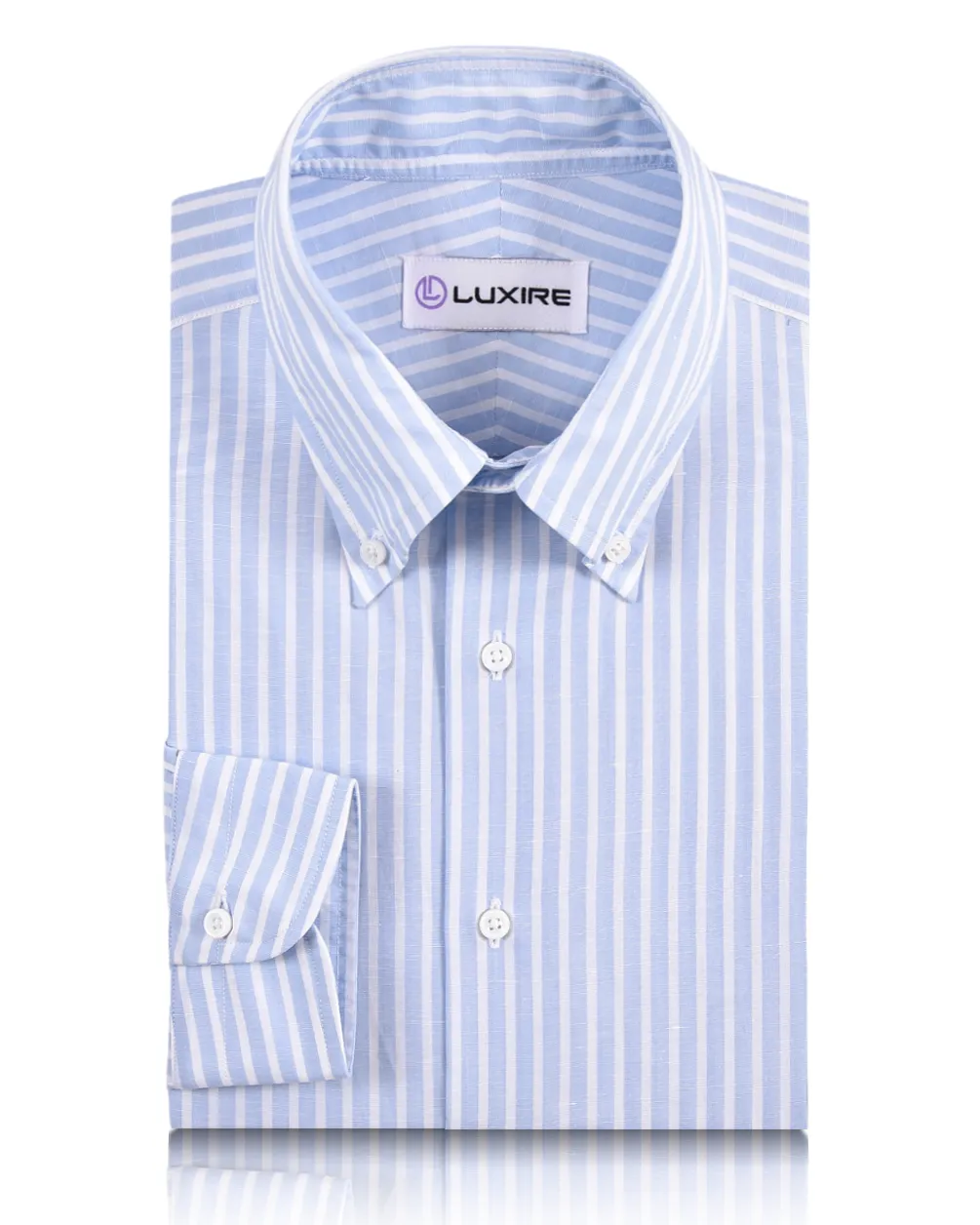 Brembana Sky Blue Slub Awaning stripes Shirt