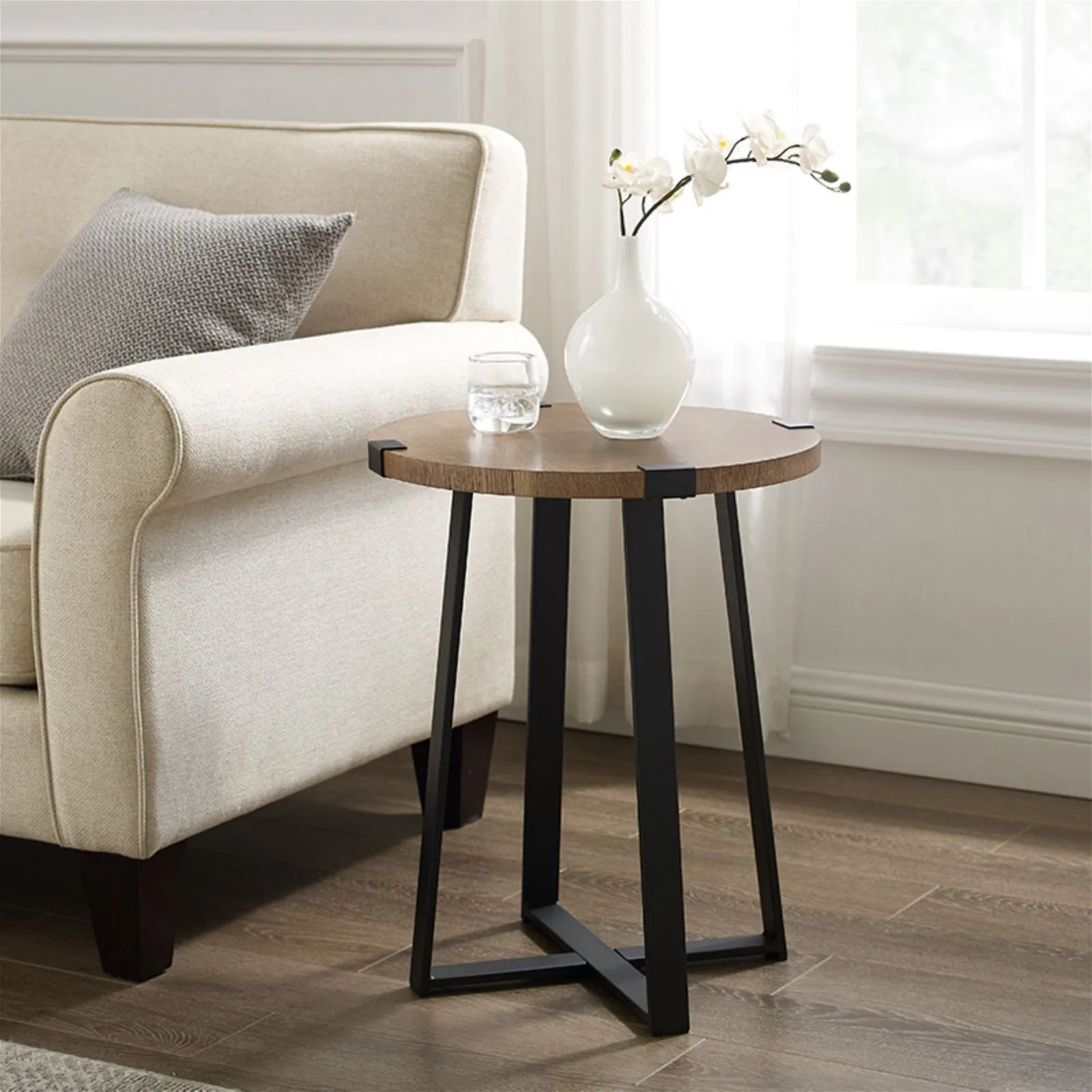 Capri Round End Table Table - Dark Oak by Criterion