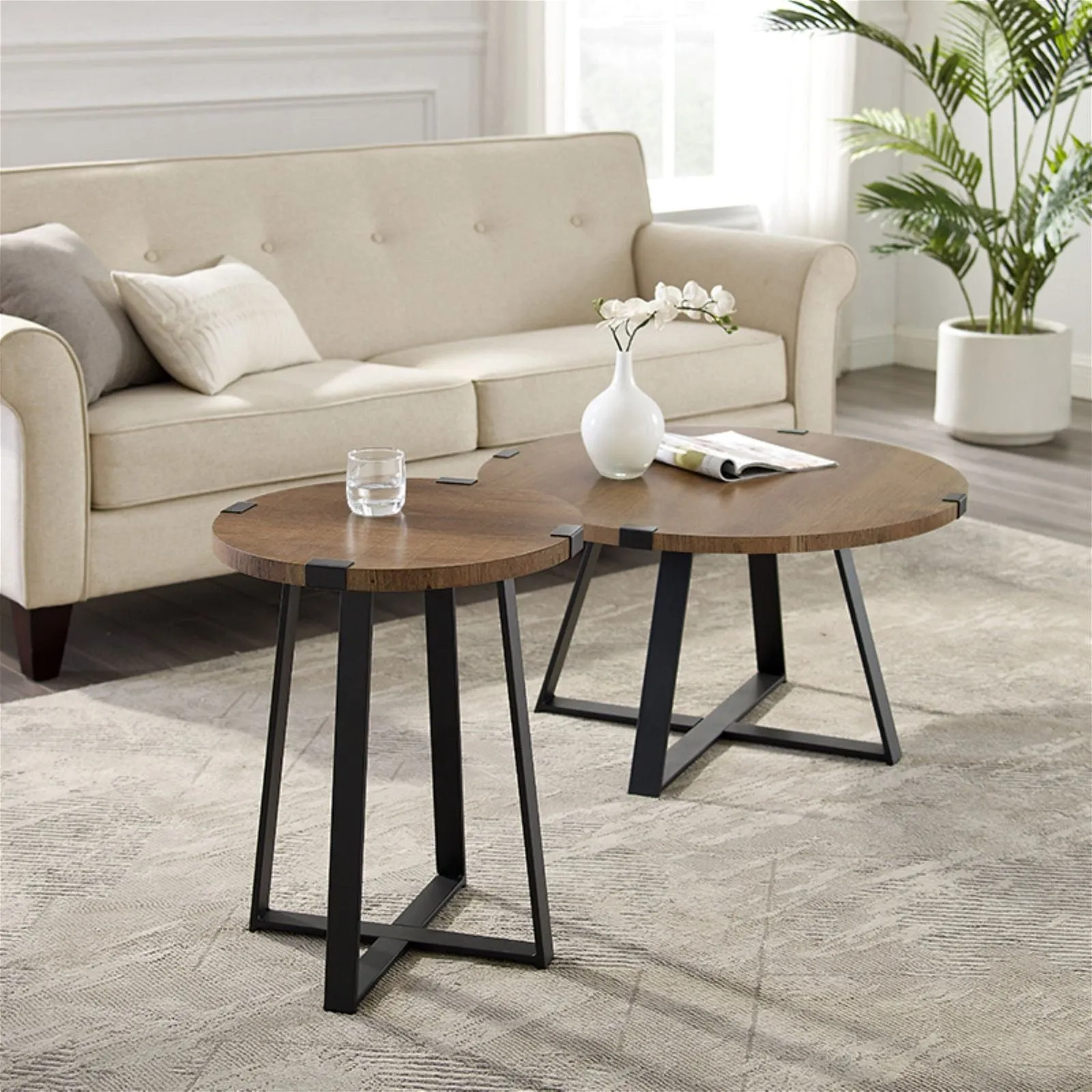 Capri Round End Table Table - Dark Oak by Criterion