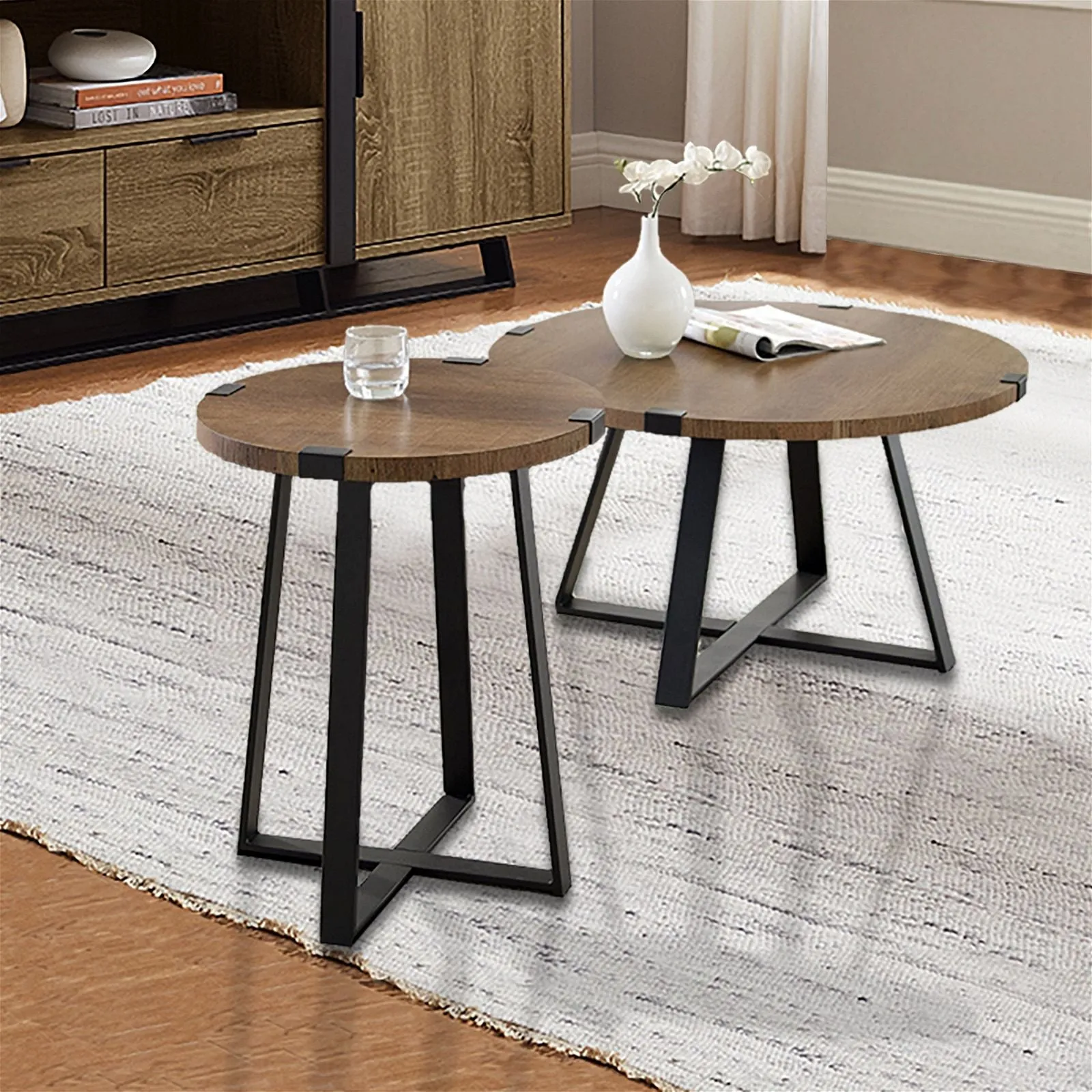 Capri Round End Table Table - Dark Oak by Criterion