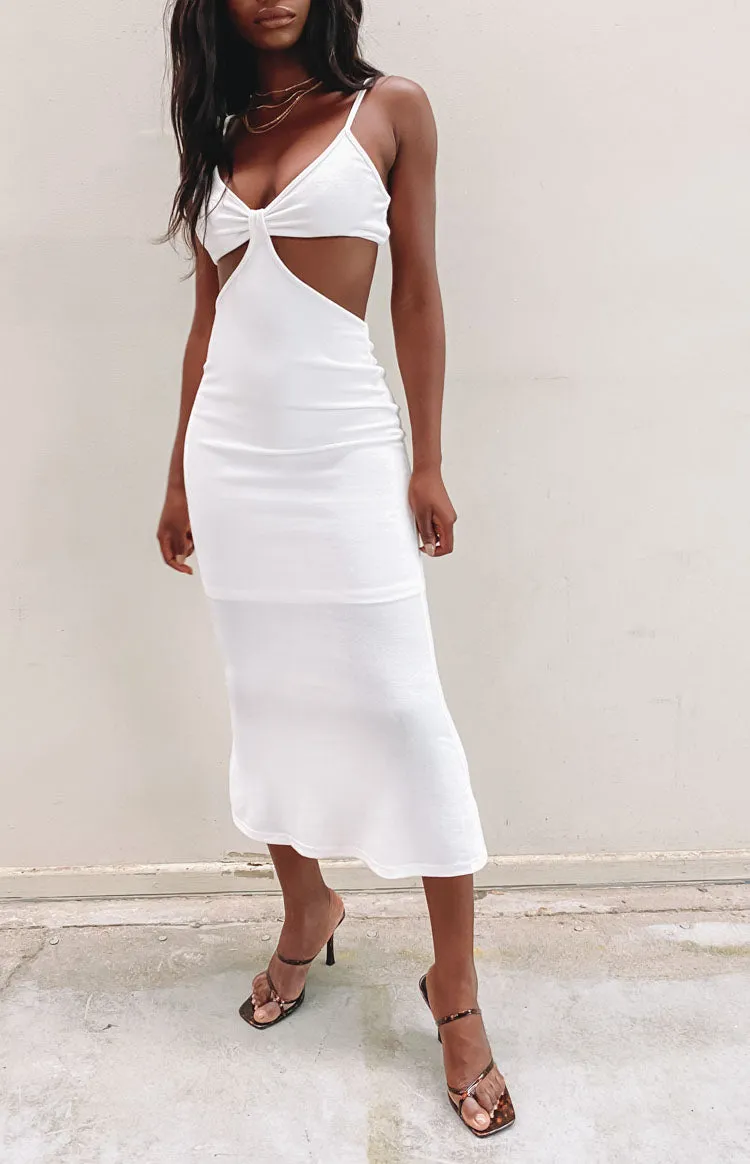 Catalina Cut Out Midi Dress White