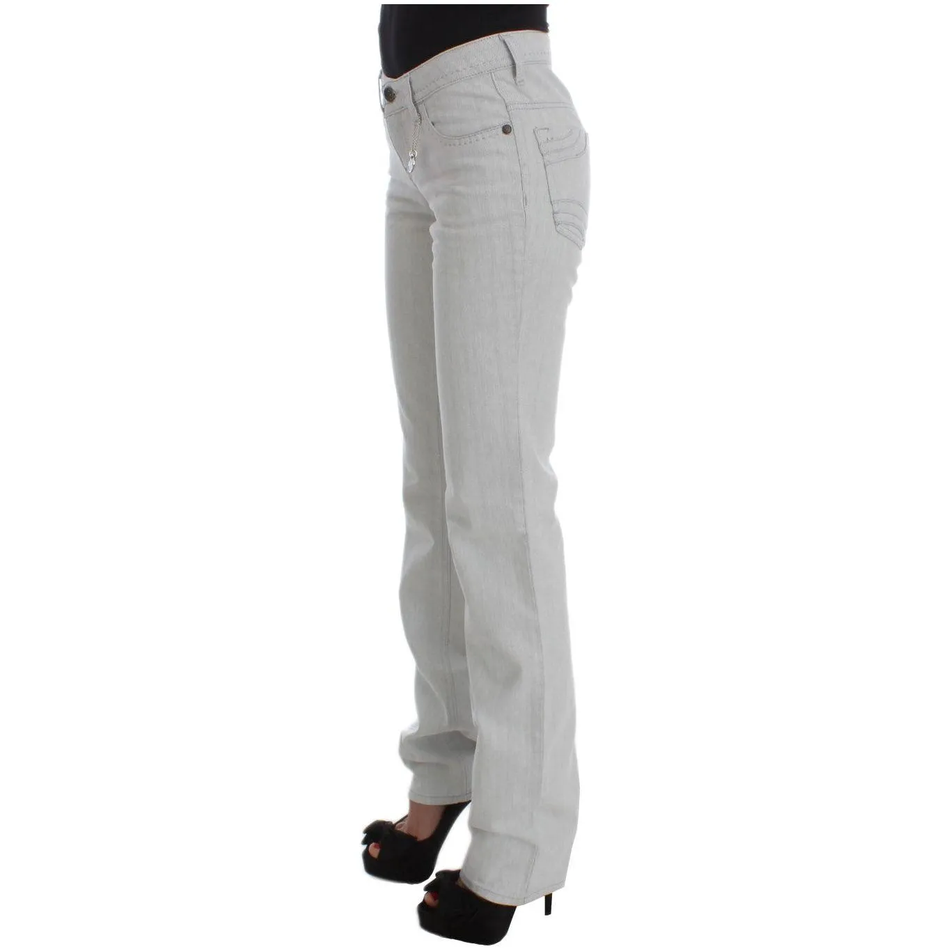 Costume National Chic Gray Slim Fit Designer Jeans