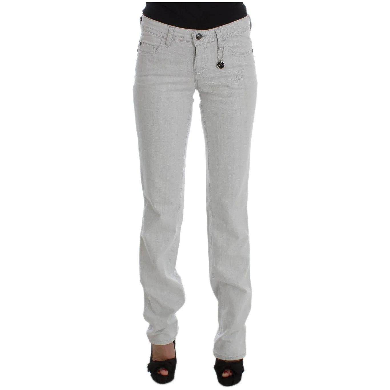 Costume National Chic Gray Slim Fit Designer Jeans