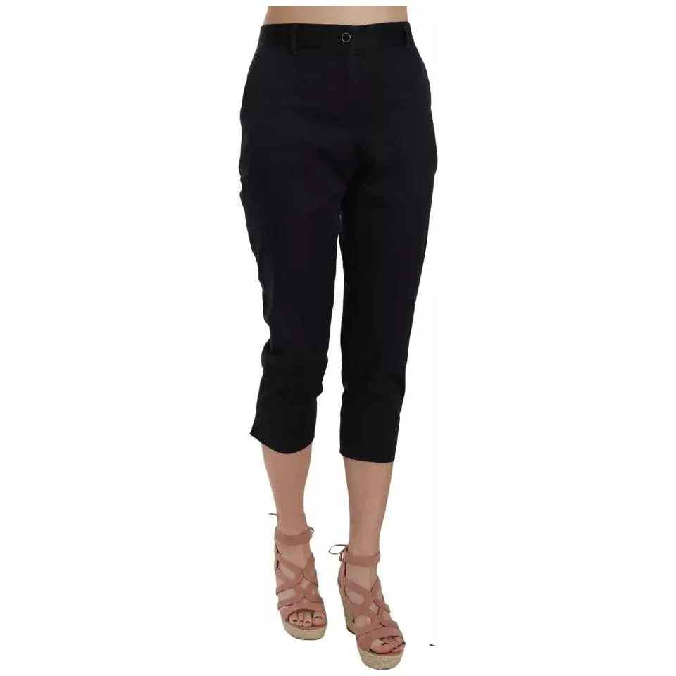 Dolce & Gabbana Black Cotton Cropped Capri Pants