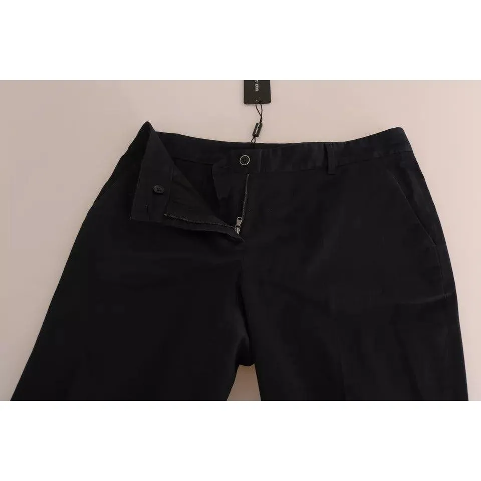 Dolce & Gabbana Black Cotton Cropped Capri Pants