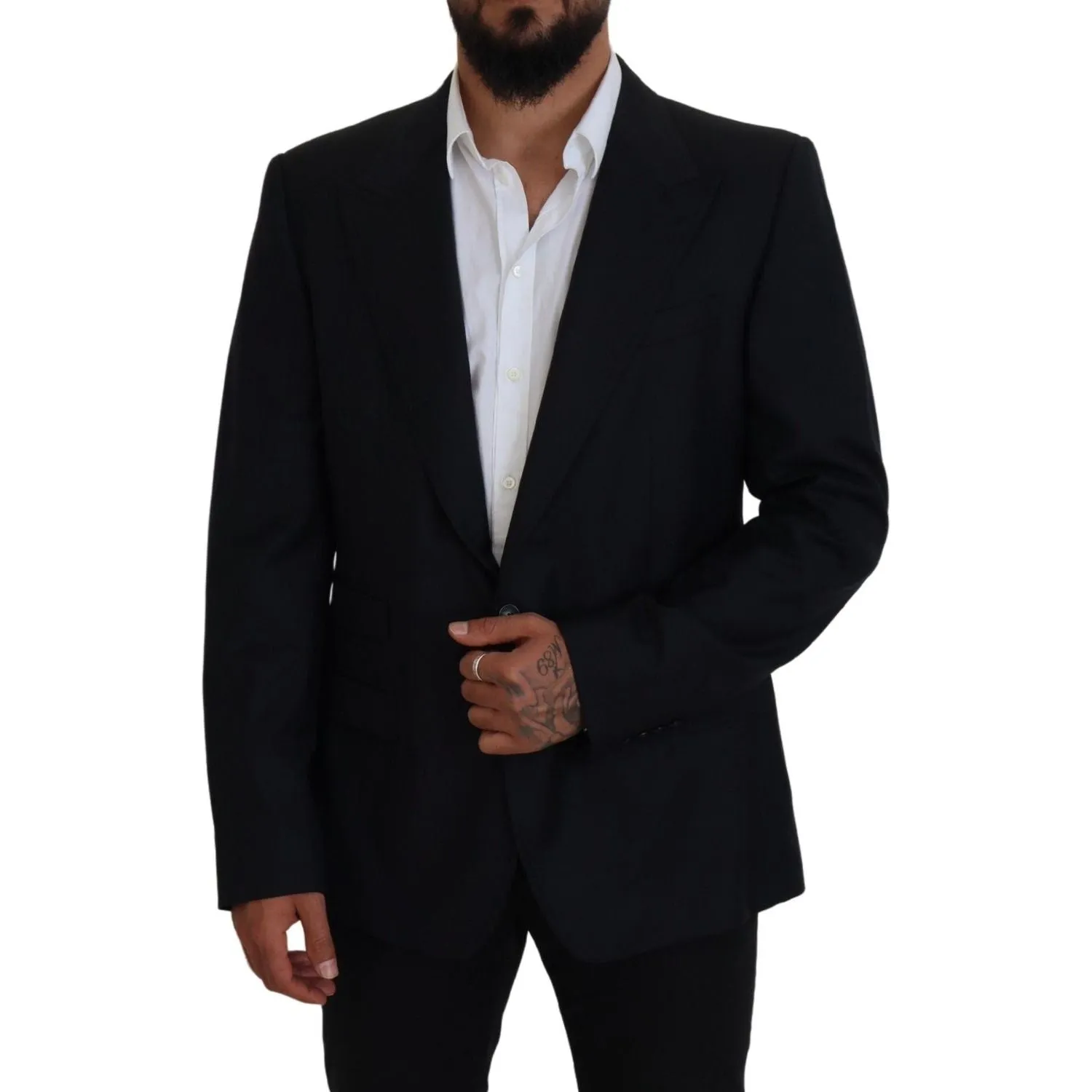 Dolce & Gabbana Elegant Dark Blue Single Breasted Blazer