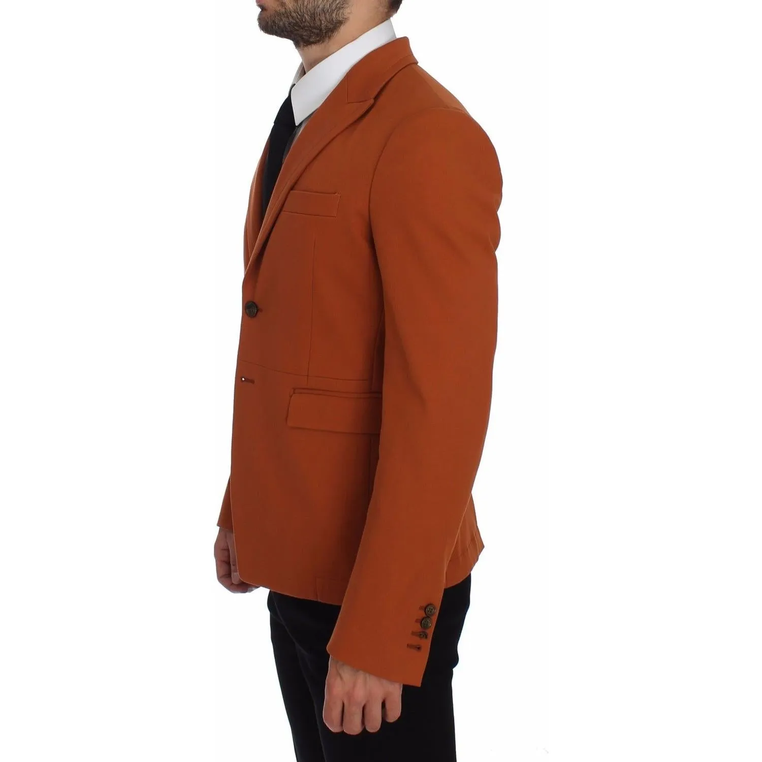 Stylish Dolce & Gabbana Orange Casual Cotton Blend Blazer