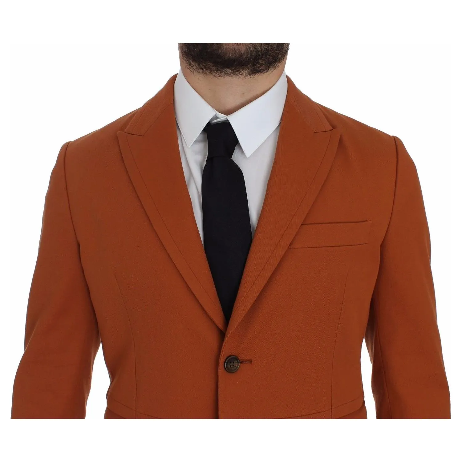 Stylish Dolce & Gabbana Orange Casual Cotton Blend Blazer