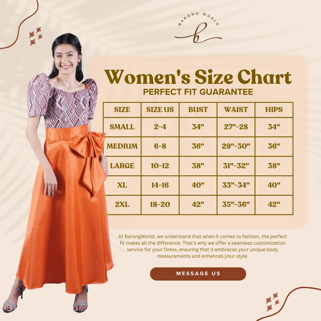 Elegant Maroon Duchess Filipiniana Gown - Dara - JB609