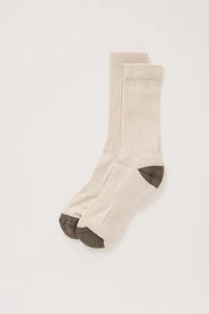 Elgin Wool Sock Ecru/Ember Brown