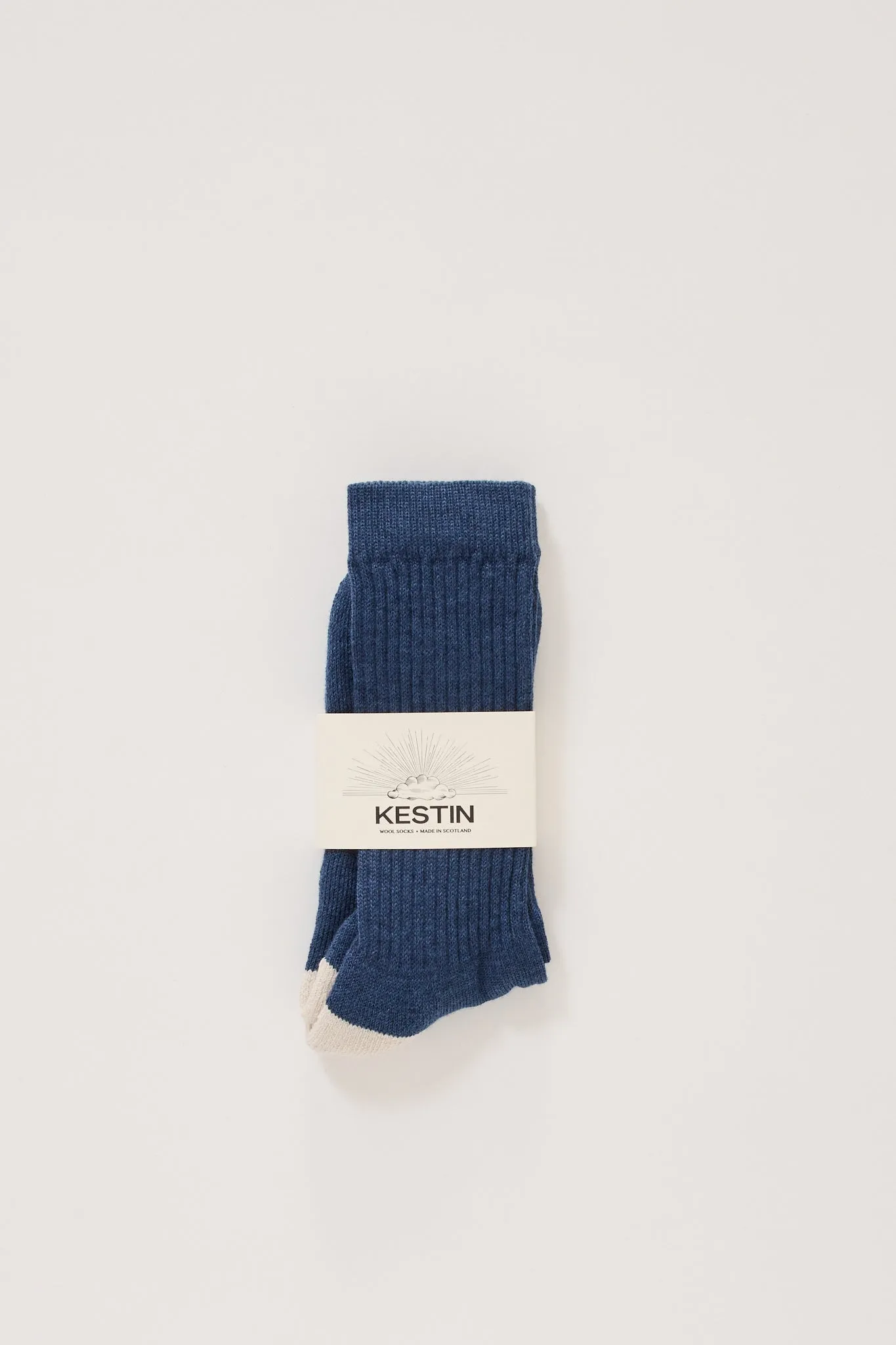 Elgin Wool Sock Scotch Blue/Ecru