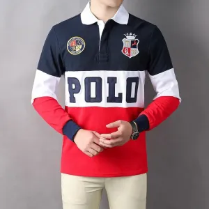 Embroidered Lapel Polo Shirt