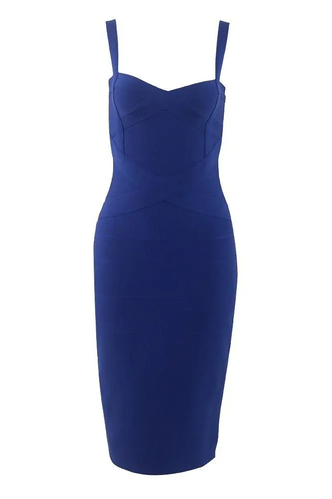 Heidi Bandage Midi Dress - Navy Blue