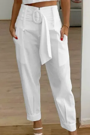 High waisted casual suit pants