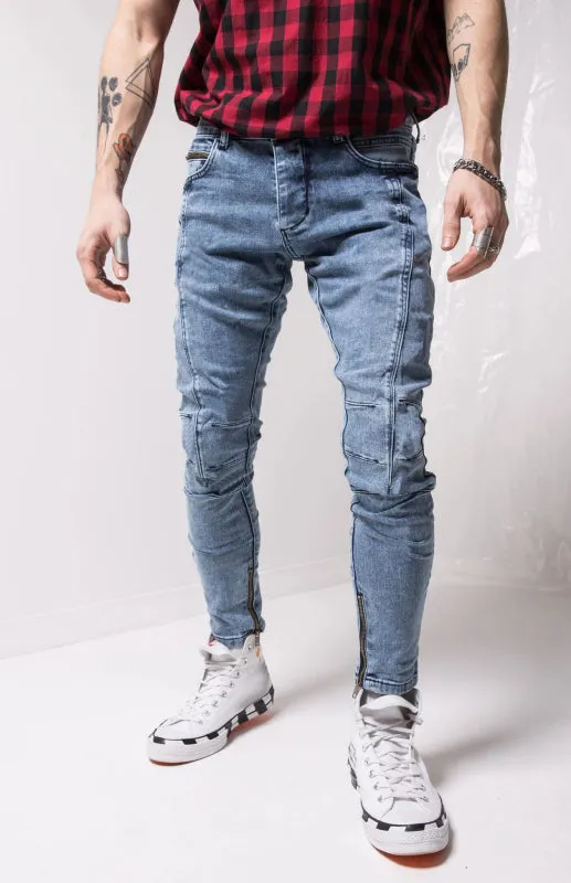 Men's Fashion Frayed Slim Fit Long Jeans