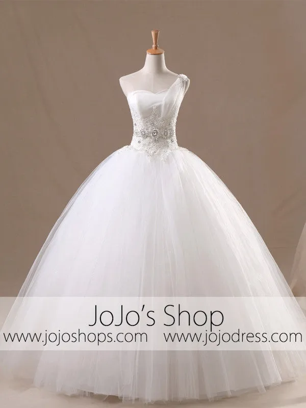 One Shoulder Wedding Dress | Princess Wedding Dress | Debutante Ball Gown