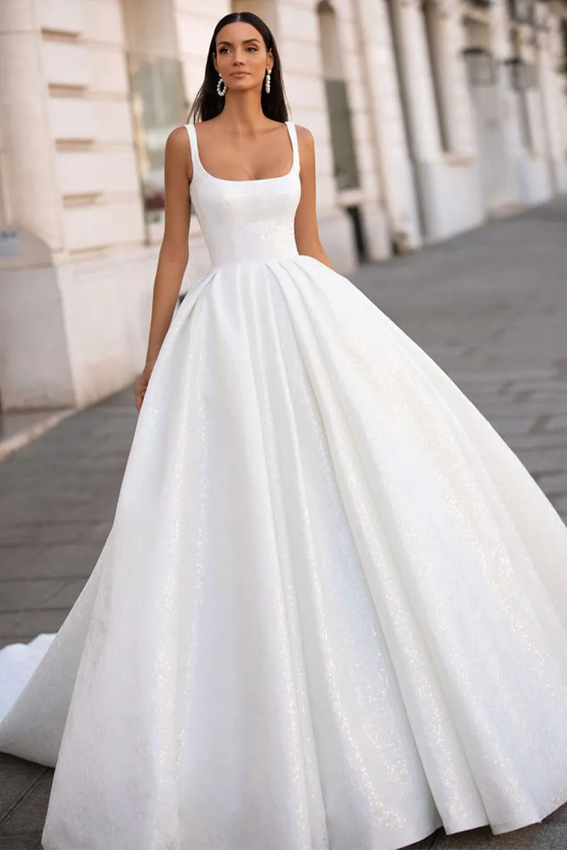 Preston Sleeveless Sparkly Wedding Dress