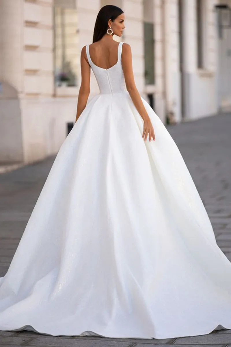 Preston Sleeveless Sparkly Wedding Dress