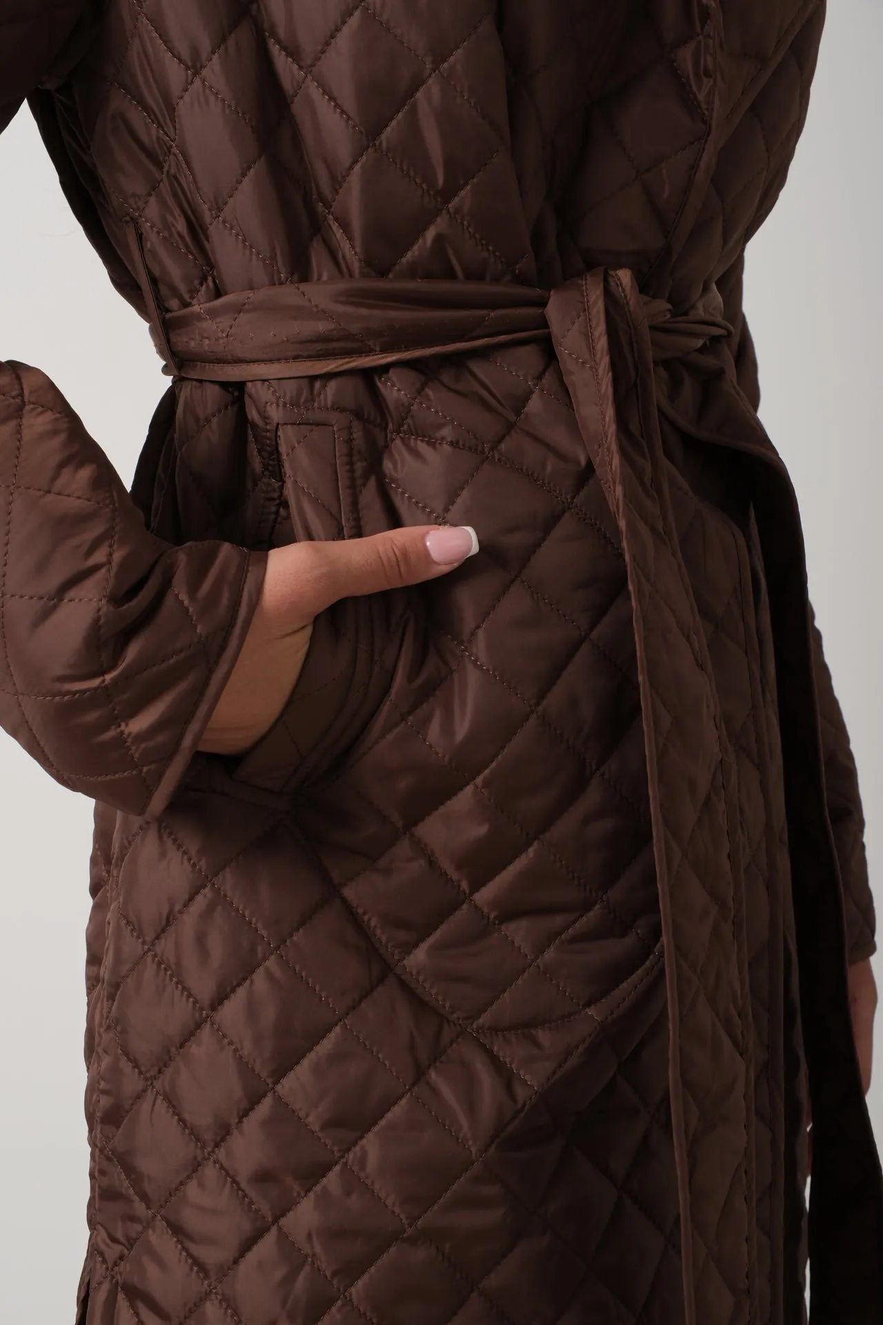 Quilted Pattern Trench Coat