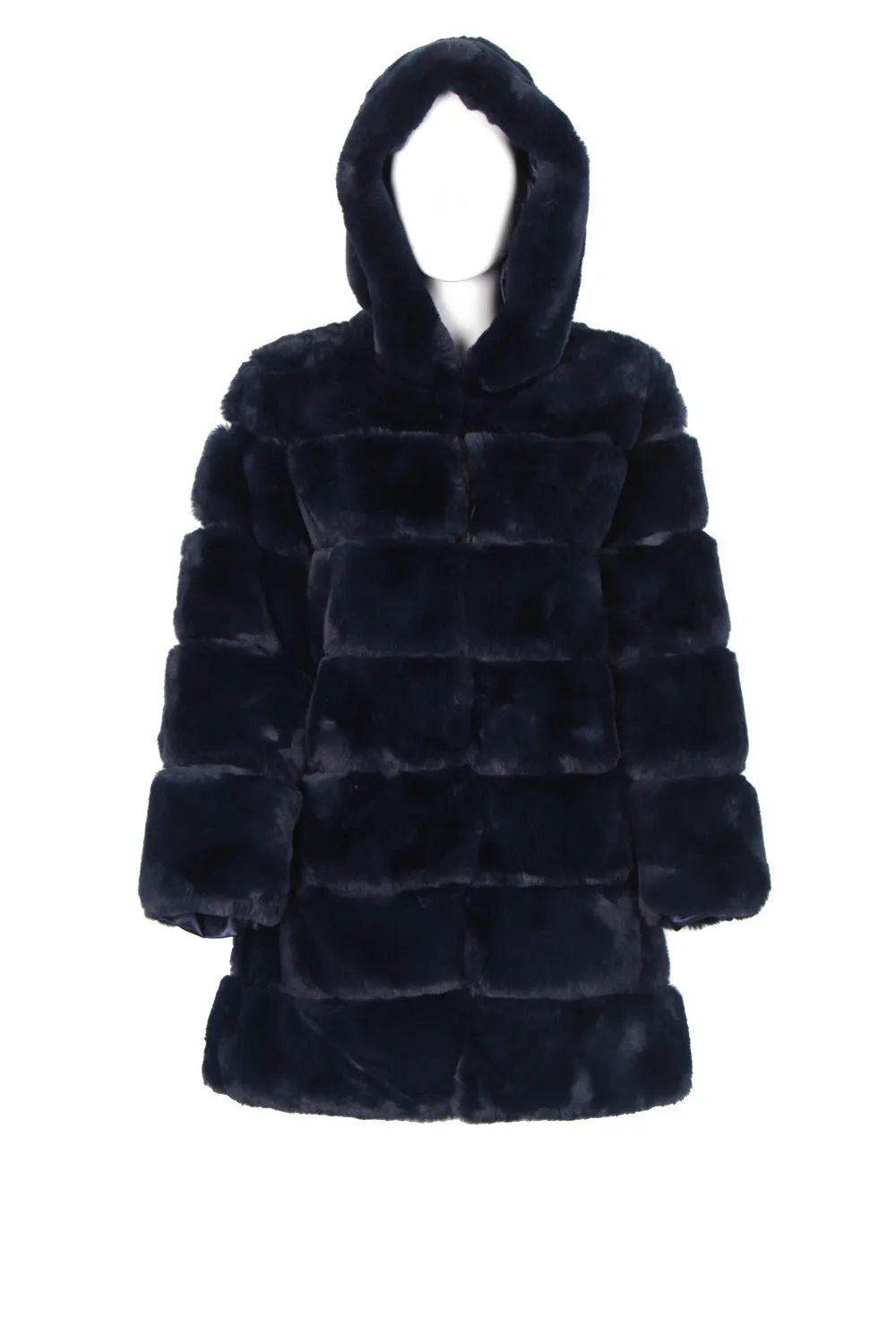 Soft Faux Fur Hooded Coat