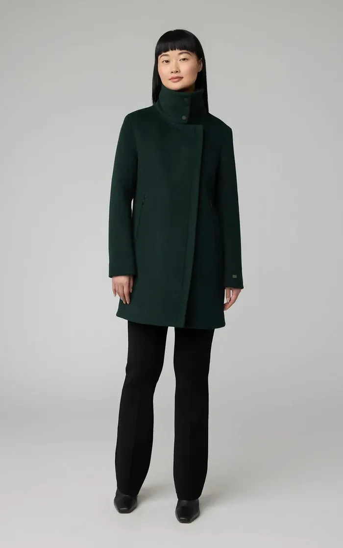 SOIA&KYO ABBI - Straight-Fit Mixed Media Wool Coat With Removable Bib