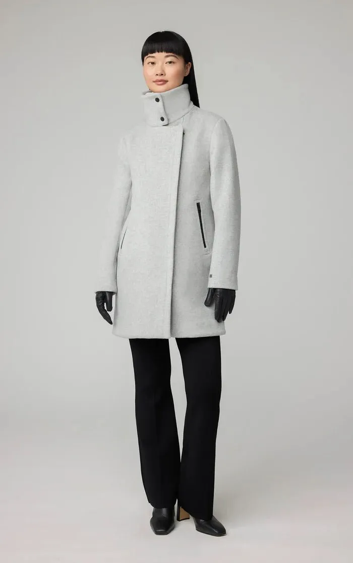 SOIA&KYO ABBI - Straight-Fit Mixed Media Wool Coat With Removable Bib