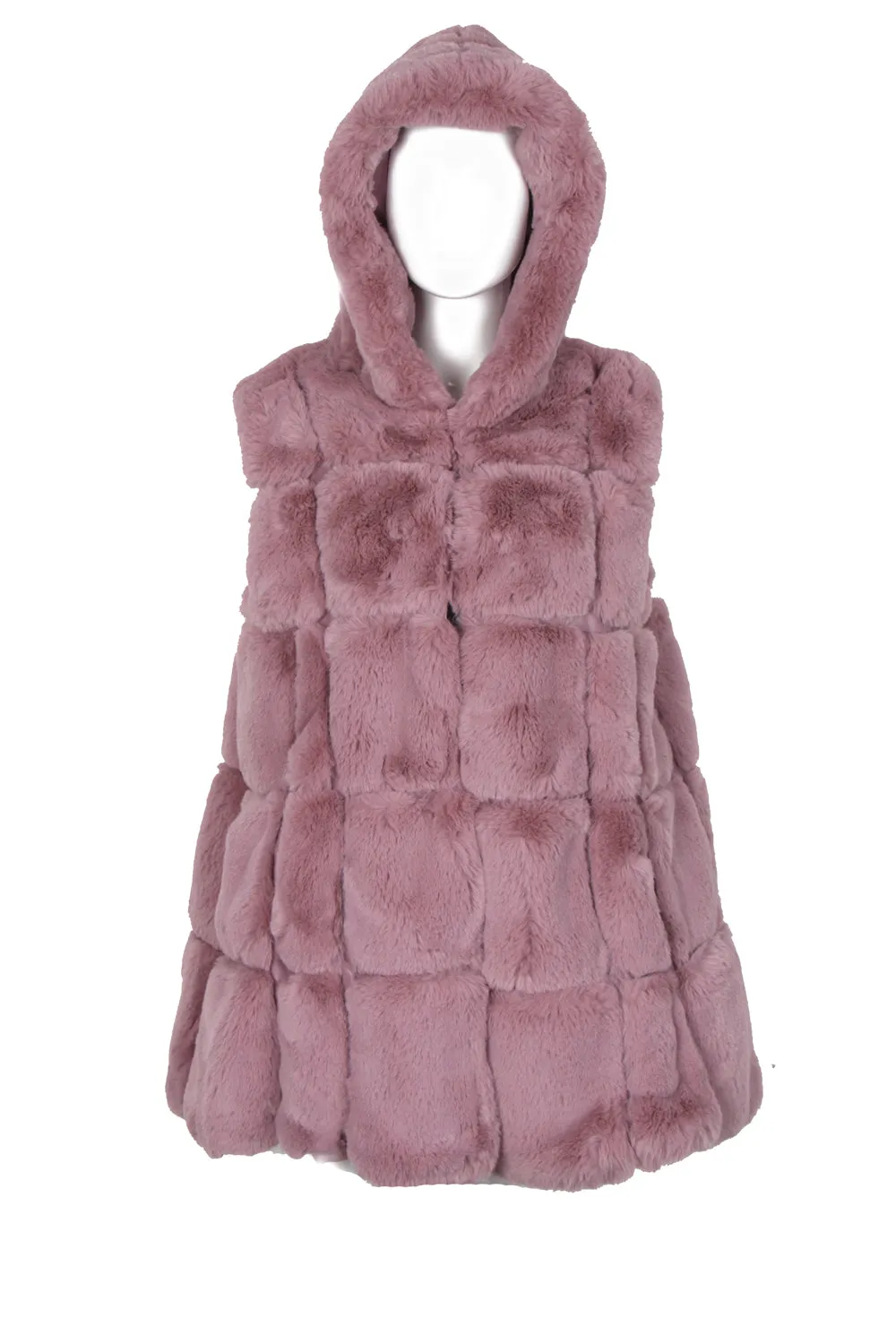 Ultra Soft Faux Fur Swing Hooded Gilet