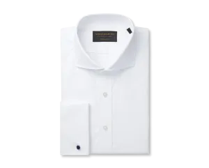 White Poplin Cutaway Collar Tailored Fit Double Cuff Shirt