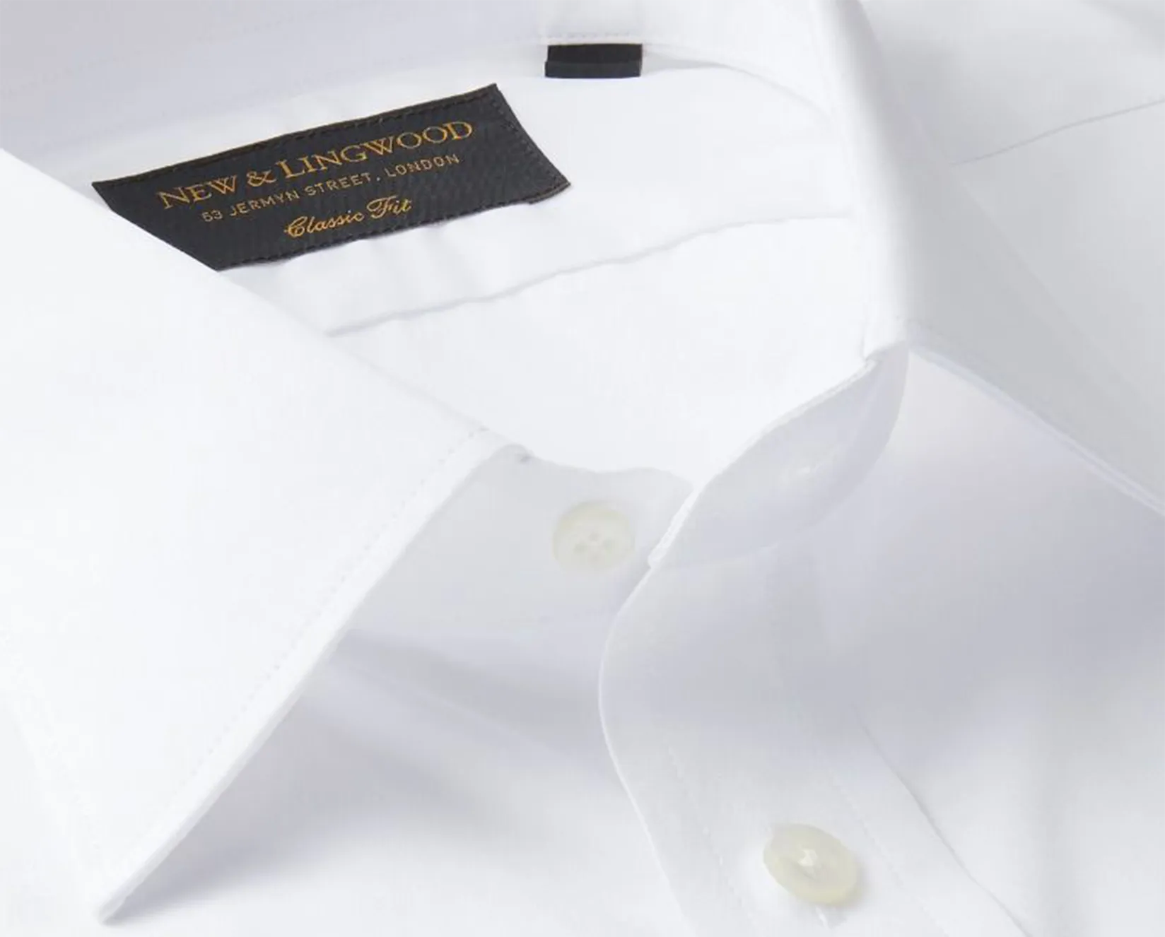 White Poplin St James's Collar Classic Fit Single Cuff Shirt