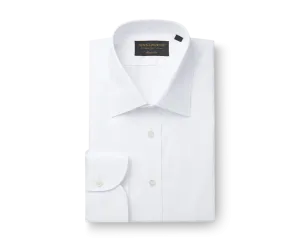 White Poplin St James's Collar Classic Fit Single Cuff Shirt