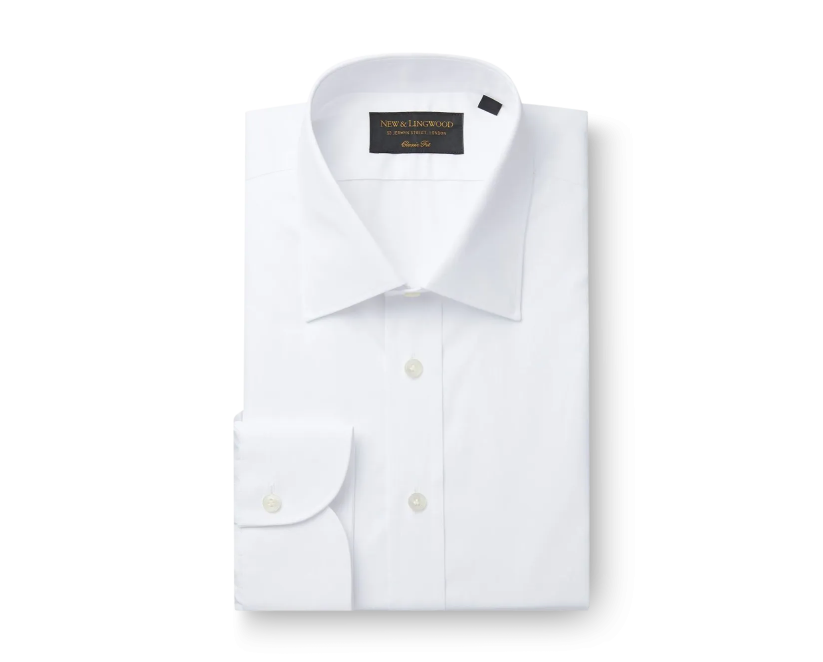 White Poplin St James's Collar Classic Fit Single Cuff Shirt