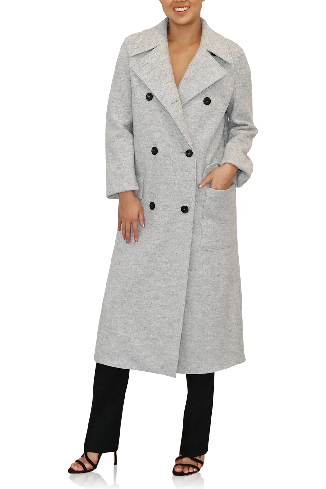 Women D.B Military Coat Boiled Wool - Ash