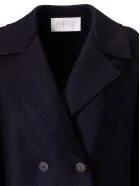 Womens Dropped  Shoulder D.B Coat Pressed Wool- Navy